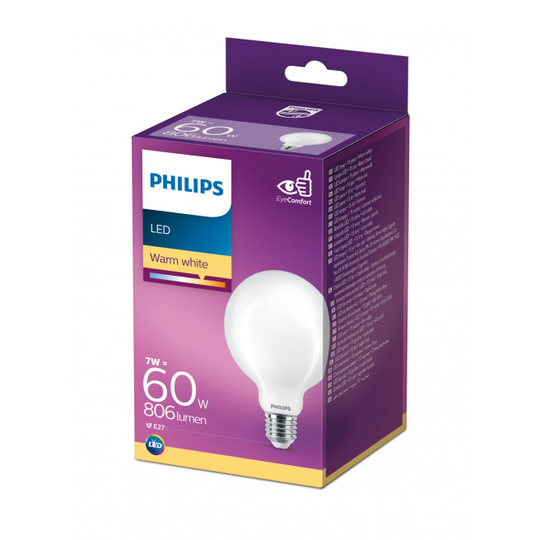 Philips LEDClassic globe 60W E27 varm hvid mat ikke dæmpbar 1-stk - 8718699764692