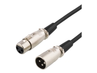 DELTACO - Forlængerkabel til audio - XLR3 hun til XLR3 han - 2 m - sort