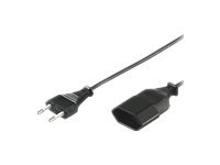 MicroConnect - Forlængerkabel til strøm - Europlug (han) til Europlug (hun) - 1.8 m - sort
