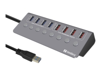 Sandberg USB 3.0 Hub 4xData + 4xCharge - Hub - 4 x SuperSpeed USB 3.0 - desktop - AC 100 - 240 V