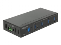 Delock External Industry Hub 4 x USB 3.0 Type-A with 15 kV ESD protection - Hub - 4 x SuperSpeed USB 3.0 - væg-monterbar - DC strøm