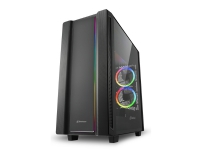 Sharkoon REV220 - Tower - ATX - sidepanel med vindue (hærdet glas) - ingen strømforsyning - USB/Lyd