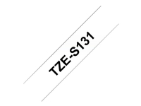 Brother TZe-S131 - sort på klar 12mm x 8m - ekstra stærkt klæbemiddel