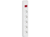 LAURITZ KNUDSEN Stikkontaktdåse type 80 5 runde med jord EDB med glimlampe 10A 250V hvid