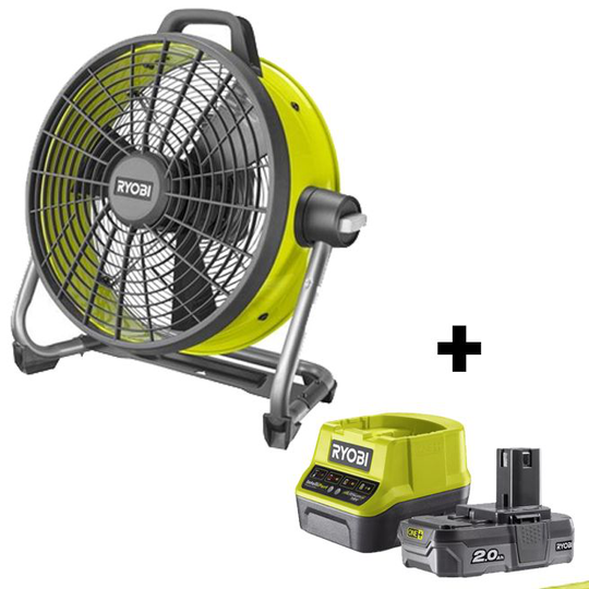 Ryobi Ventilator 18V ONE + - R18F5-0 Inkl. 2,0 AH batteri og lader