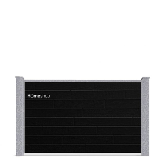 Wimex Aalborg Royal Fibercement Hegn - CarbonBlack Startsæt H 90 cm B 197 cm