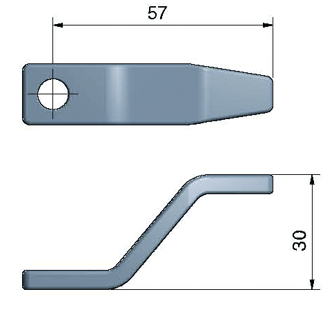 Rigel 2, dørkbeslag, lang, høj, rækkevidde 39-52 mm.
