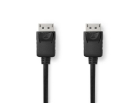 Nedis - DisplayPort kabel - DisplayPort (han) haspet til DisplayPort (han) haspet - DisplayPort 1.4 - 2 m - rund, 8K support - sort