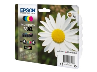 Epson 18XL Multipack - 4 pakker - XL - sort, gul, cyan, magenta - original - blister med RF alarm - blækpatron - for Expression Home XP-212, 215, 225