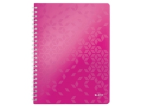 Notesbog Leitz WOW, A4, linjeret, pink