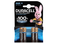 Duracell AAA Ultra Power (4pcs), Engangsbatteri, AAA, Alkaline, 1,5 V, 4 stk, Flerfarvet
