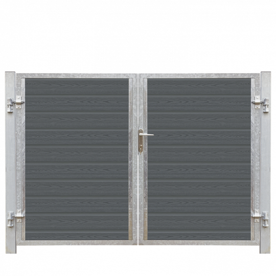 Plus Artura Dobbeltlåge VI 197×135 cm + 16 cm galvaniserede stålstolper - 17593-1