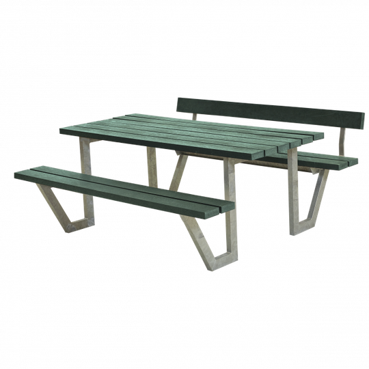 Plus Wega Bord/Bænkesæt m/1 ryglæn - 177 cm - ReTex - Grøn - 187711-31
