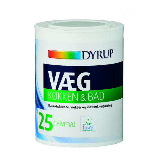 Dyrup Væg 25 - Køkken & Bad Hvid - 0,75lt