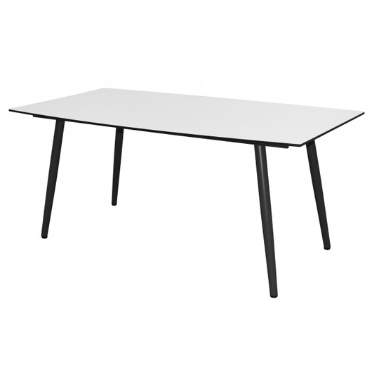 Milano Havebord 170x90x70 Cm M/Hvid Bordplade og Sorte Alu Ben