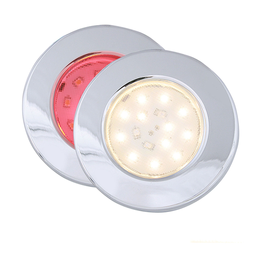 Pinto led lampe rød/hvid, krom