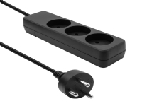 ProXtend Power Strip 3-way - AC 250 V - input: 1 x strøm 2-pæl - output-stikforbindelser: 3 (3 x strøm 2-pæl) - 2m ledning - Sort