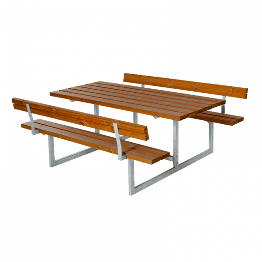 Plus Basic Bord/Bænkesæt m/2 ryglæn - 177 cm - Teak - 185812-17