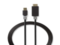 Nedis - Adapterkabel - Mini DisplayPort han til HDMI han - 2 m - antracit (sort) - formet, rund