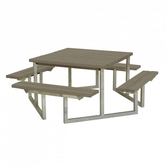 Plus Twist Bord/Bænkesæt 204 cm - Gråbrun