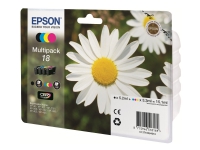 Epson 18 Multipack - 4 pakker - 15.1 ml - sort, gul, cyan, magenta - original - blister med RF/akustisk alarm - blækpatron - for Expression Home XP-2