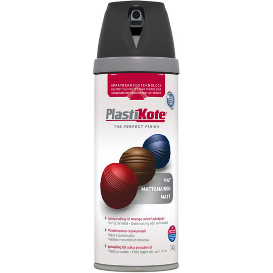 Plasti-kote Twist, Mat - 23101/ral 9005 Sort 400ml