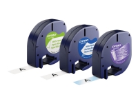 Labeltape DYMO® LetraTAG StarterPack hvid/gul/sølv - (3 stk. á 12 meter pr. rulle)
