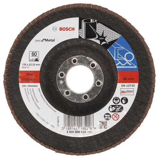Bosch Lamelslibeskive B:mt Ø125x22mm K60 Skrå - 2608606923