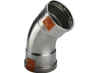 VIEGA Inox bøjning 45 grader 76,1mm INOX, rustfri stål muffe / muffel, SC-Contur