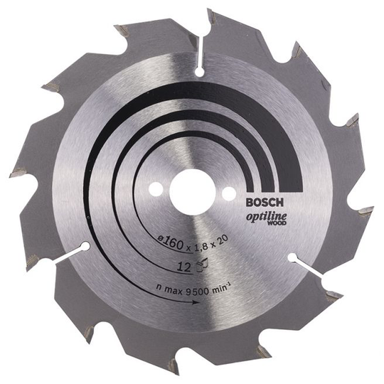 Bosch Rundsavsklinge Optiline Ø160x1,8x20/16mm 12t - 2608641170