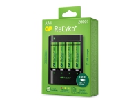 GP ReCyko Battery Fast Charger, U421 + 4 x AA 2600mAh genopladelige batterier