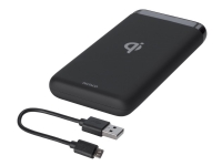 DELTACO PB-Q1001 - Trådløs power bank - Li-Ion - 10000 mAh - PD - 2 output-stikforbindelser (USB, USB-C) - sort