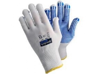 Handske Tegera 630 str L med Dotter Strik Nylon Hvid,12 par/pk