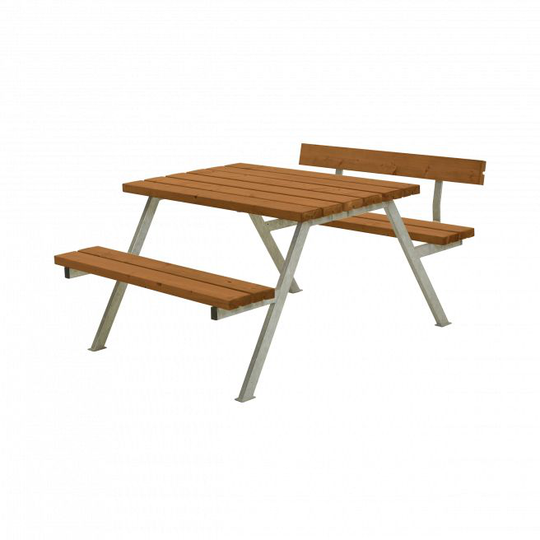 Plus Alpha Bord/Bænkesæt m/1 ryglæn 118 cm - Teak