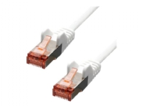 ProXtend - Patchkabel - RJ-45 (han) til RJ-45 (han) - 30 cm - 5.8 mm - foldet uskærmet snoet par (F/UTP) - CAT 6 - formet, knastfri, strenget - hvid