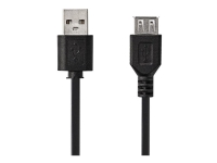 Nedis - USB forlængerkabel - USB (han) til USB (hun) - USB 2.0 - 2 m - sort