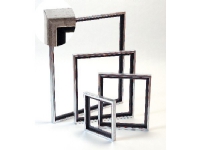 Svæveramme træ antik-silverlook 30x90