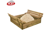 NORDIC PLAY Sandkasse med bænk og låg 120 x 120 cm trykmp. inkl. 240 kg sand (805-733)