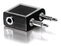 Qnect airplane audio adapter, for 3.5 mm headphones/headsets, bulk