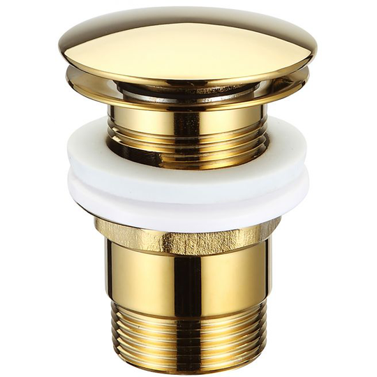 Push pop-up bundventil Ø66 med overløb, Gold