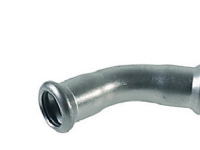 VSH bøjning 45° muffe/muffe 54 mm syrefast
