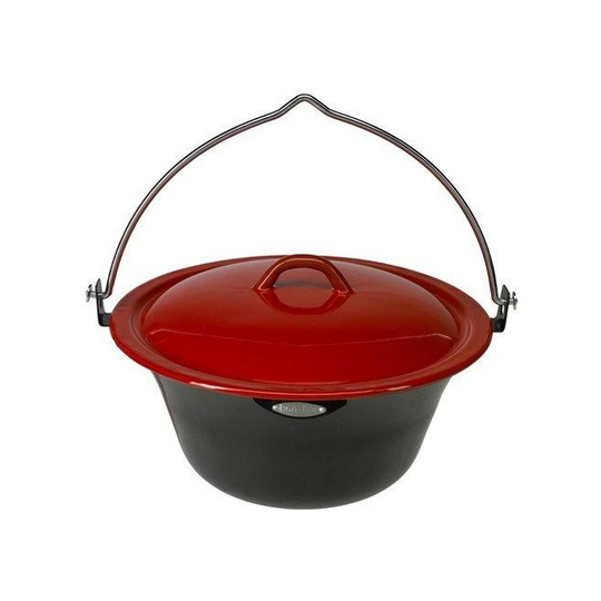 Bonfire Gryde m. låg, sort/rød emalje 8 liter