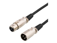 DELTACO - Audiokabel - XLR3 hun til XLR3 han - 20 m - sort