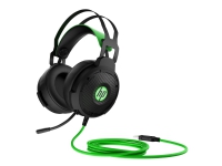HP Pavilion Gaming 600 - Headset - fuld størrelse - kabling - sort/grøn - for OMEN Obelisk by HP 875 HP 27 ENVY x360 Laptop Laptop 15 Pavilion Ga