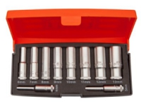 Bahco toppesæt 1/4 10 dele - s0810l lange toppe i sæt 4-13mm