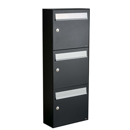 Allux HC4 - uden lås 3 modul Sort m. grå klap Systempostkasse - F47770-3S