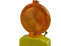 Blinklampe, dobbelsidet LED 6V - 180mm gul linse, anvender 2 stk 6V batteri (medfølger ikke)