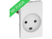 LAURITZ KNUDSEN FUGA® stikkontakt 2-pol + DK jord med LED 1,5 modul, hvid.