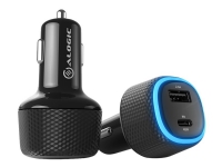 ALOGIC Rapid - Bilstrømsadapter - 57 Watt - Fast Charge - 2 output-stikforbindelser (USB, USB-C)