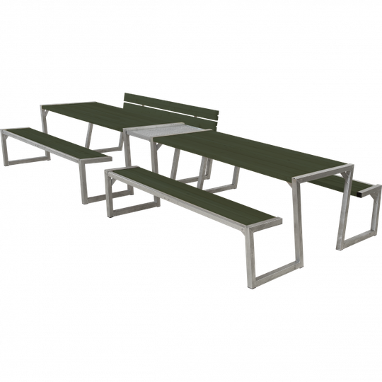 Plus Zigma Bord/Bænkesæt m/1 ryglæn - 392 cm - Grøn - 185706-11